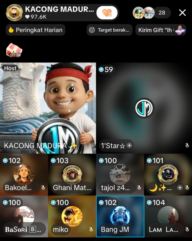 
 Komal KACONG MADURA Bukan Sekadar Live, Tapi Tempat Nongkrong Online