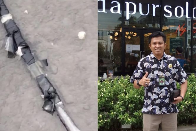 
 Foto pipa yang Pecah di Desa Karanganyar, dan Advokat Nurul Hidayatullah,SH