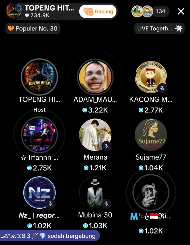 
 Topeng Hitam On Resmi Jadi Host Live, Perdana Buka Komal dan Klarifikasi Maraknya Akun Palsu