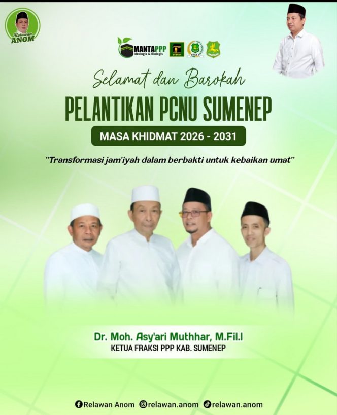 
 Pelantikan PCNU Sumenep 2026–2031 Diharapkan Jadi Momentum Transformasi dan Penguatan Umat