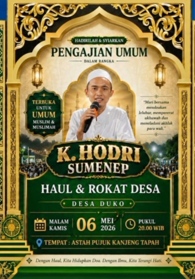
 Haul dan Rokat Desa Duko Rubaru: Menyemai Doa, Merawat Tradisi Bersama K. Hodri Sumenep