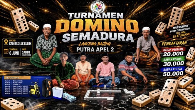 
 Turnamen Domino Semadura di Kadibas Desa Guluk Guluk Siap Digelar, Perebutkan Sepeda Listrik hingga Uang Tunai