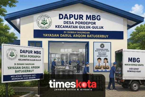 Ilustrasi/animasi. Foto ini hanya sebagai gambaran visual Dapur MBG Desa Pordepor, Kecamatan Guluk-Guluk, yang berada di bawah naungan Yayasan Darul Arqom Batugerbuy, dan bukan merupakan foto kondisi atau lokasi sebenarnya.